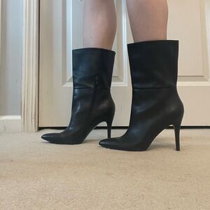 Charles David Black Heeled Boots-NEW W/OUT TAGS